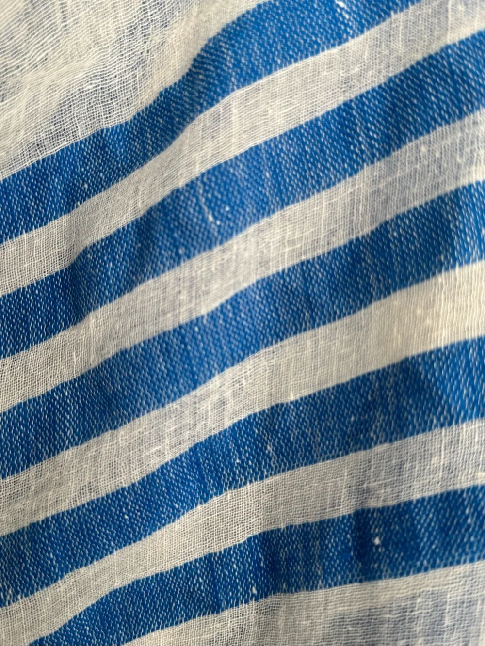 Lemlem Blue & White Handwoven Cotton Blend Beach Cover Up Tunic